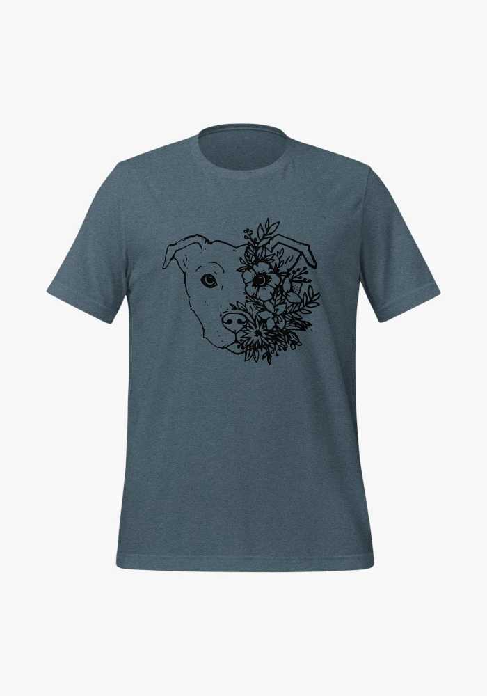 Cotton T-Shirt Dog-Flower